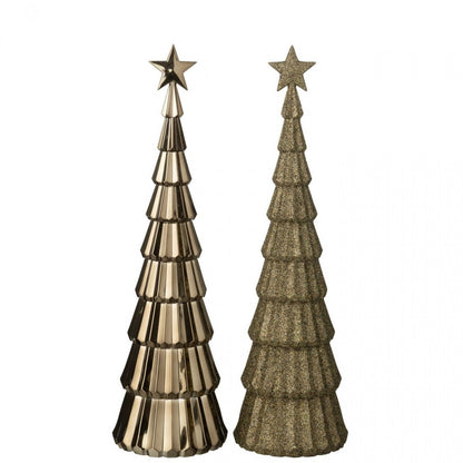 Árbol + Estrella Plástico Marrón Set de 2 J-line