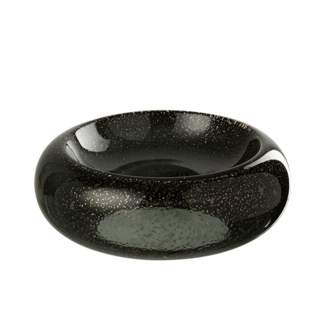 Plato decorativo Carol Vidrio Negro Grande