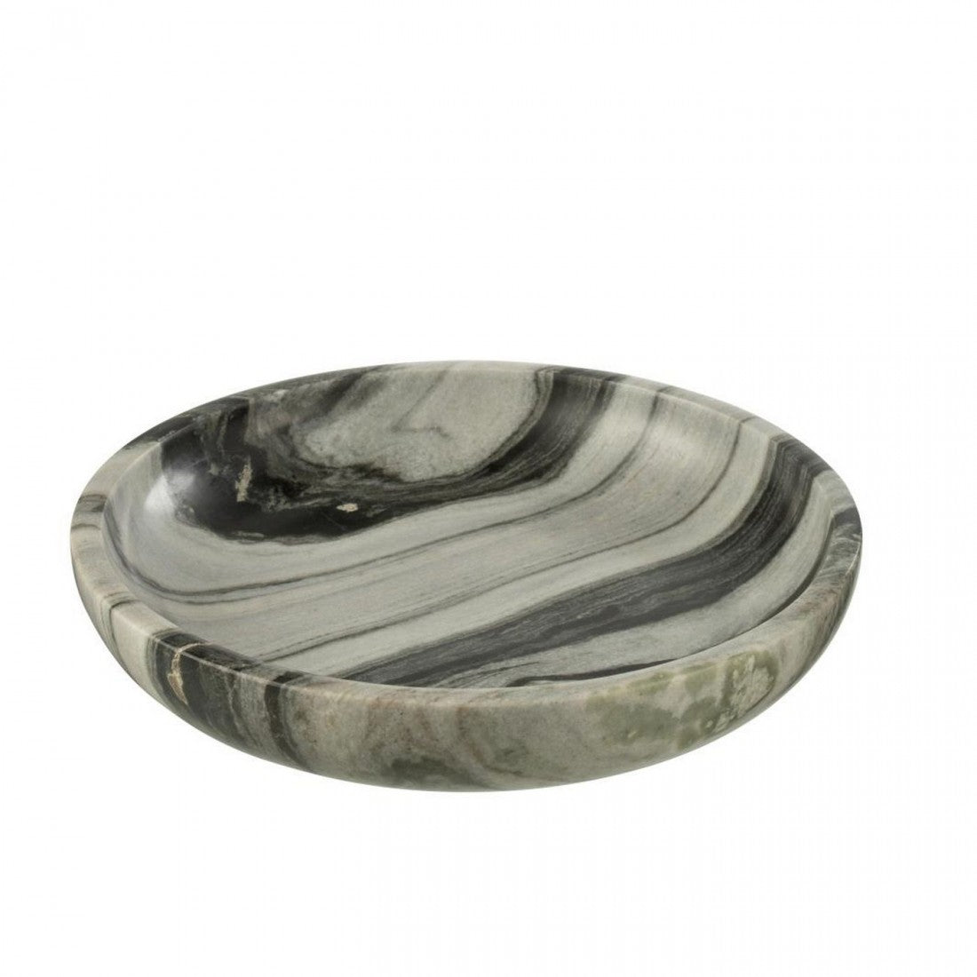 Plato Mármol Negro/Gris Claro Diám. 35cmx6cm J-Line