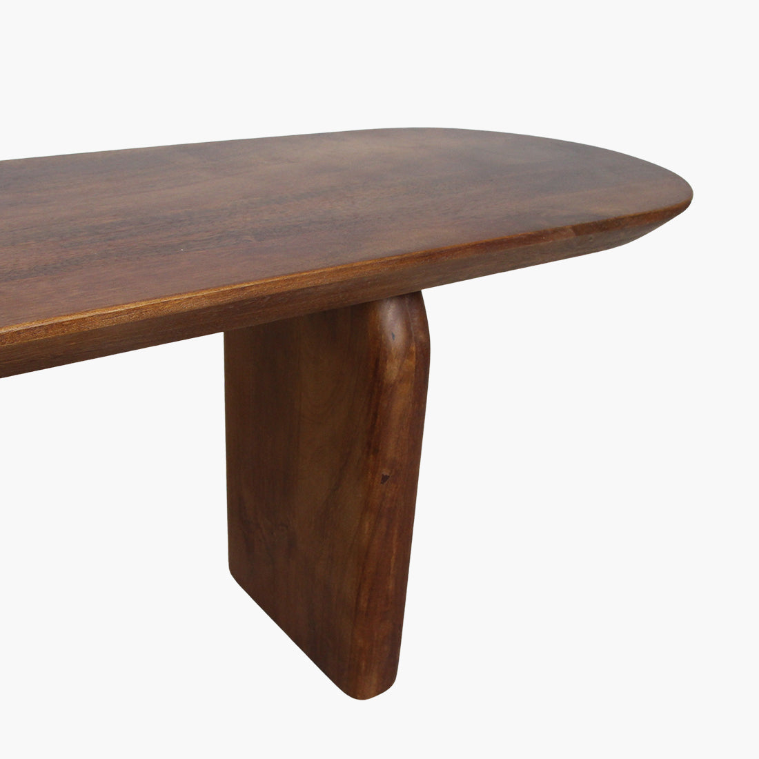 Banco de comedor Bullnose Madera de Mango Marrón 200cm Raw Materials