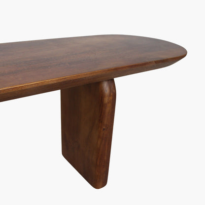 Banco de comedor Bullnose Madera de Mango Marrón 200cm Raw Materials