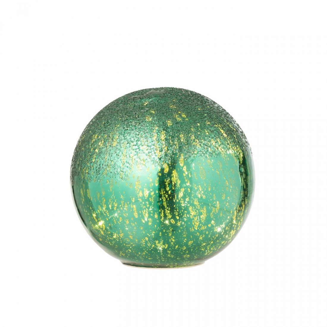 Bola LED de vidrio craquelado verde, set de 2, J-Line