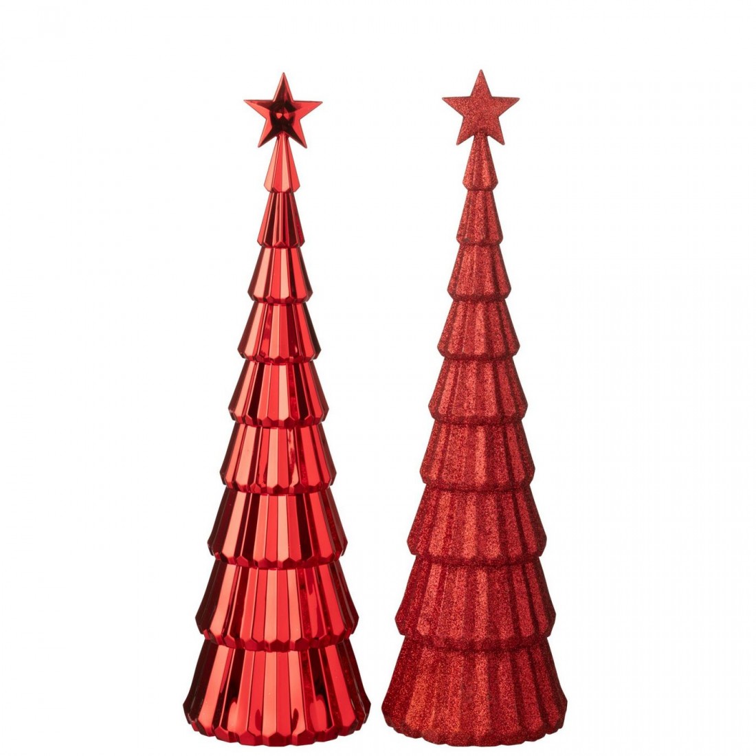 Árbol + Estrella de Plástico Rojo Navideño Set de 2 J-Line