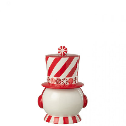 Stock de muñeco de nieve decorativo + sombrero Dolomit rojo navideño/blanco J-Line