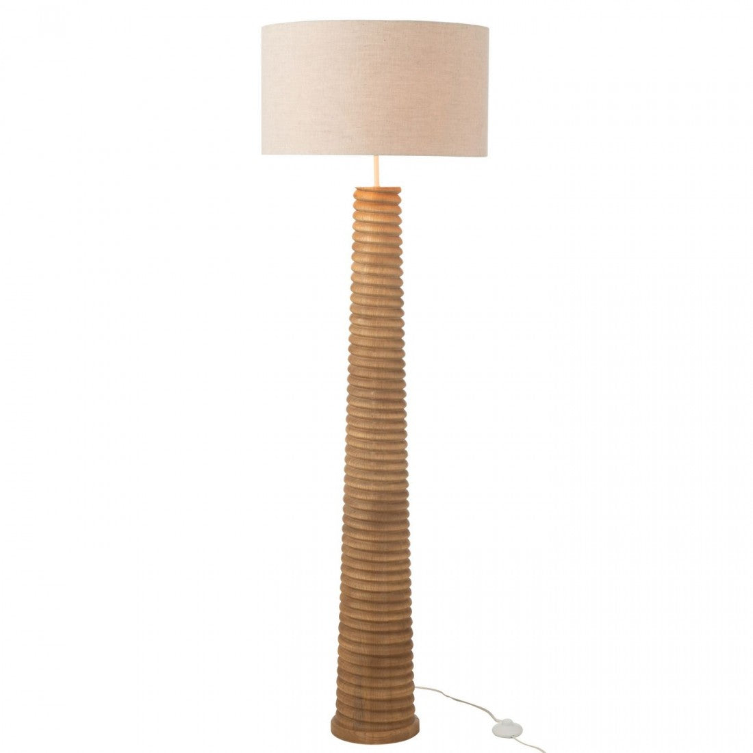 Lámpara de pie con rosca, madera natural/gris, J-Line