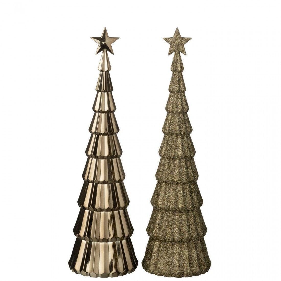 Árbol + Estrella Plástico Marrón Set de 2 J-line