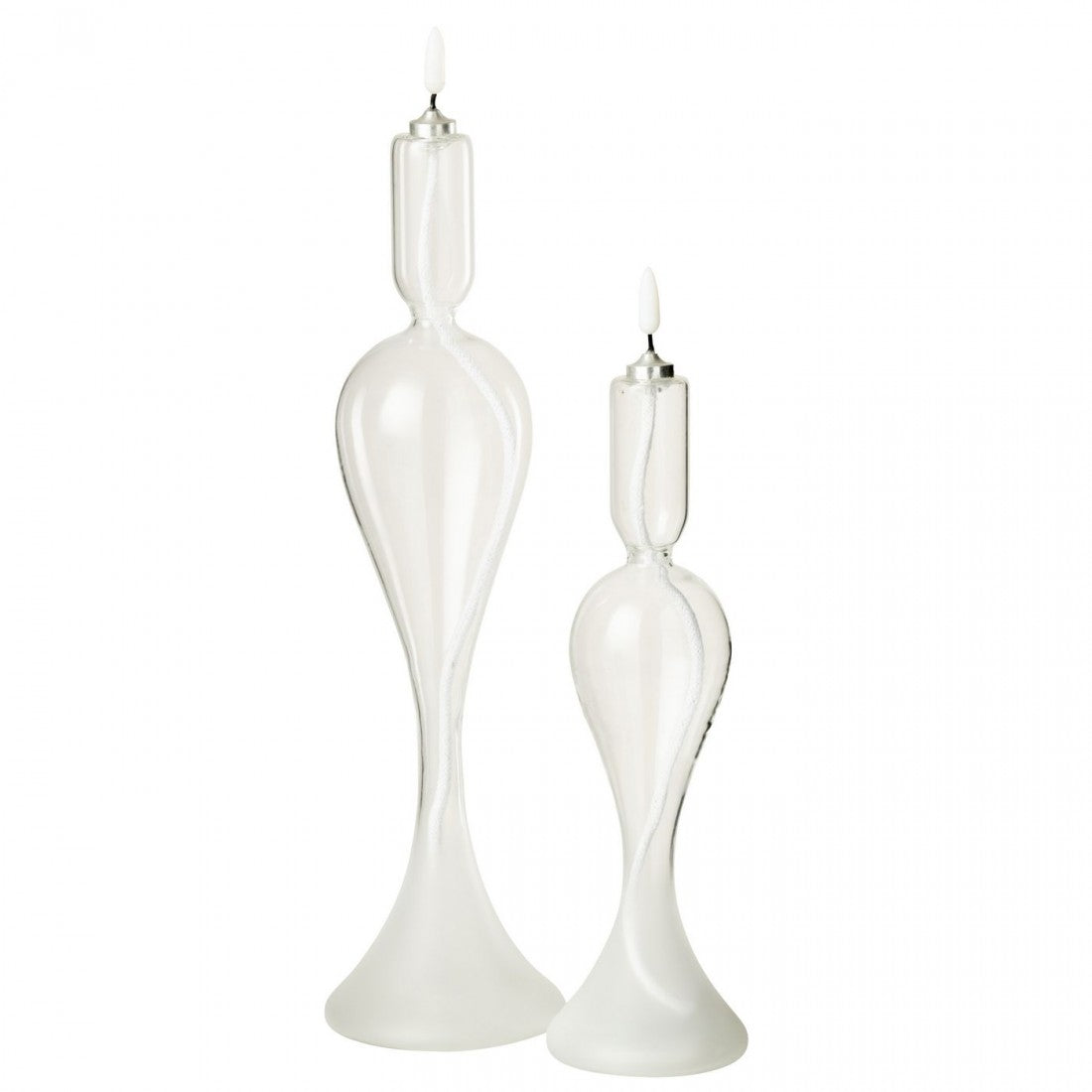 Set de 2 velas LED de vidrio transparente J-Line