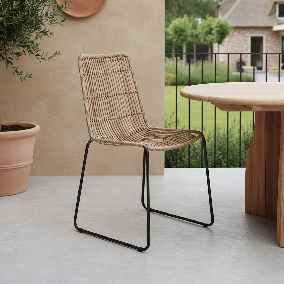 Silla de terraza Jane Natural Set de 2 Raw Materials