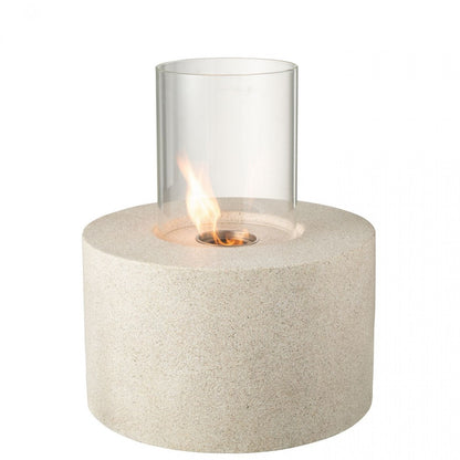 Biochimenea de mesa redonda gris de bioetanol Ø41x52 cm J-Line