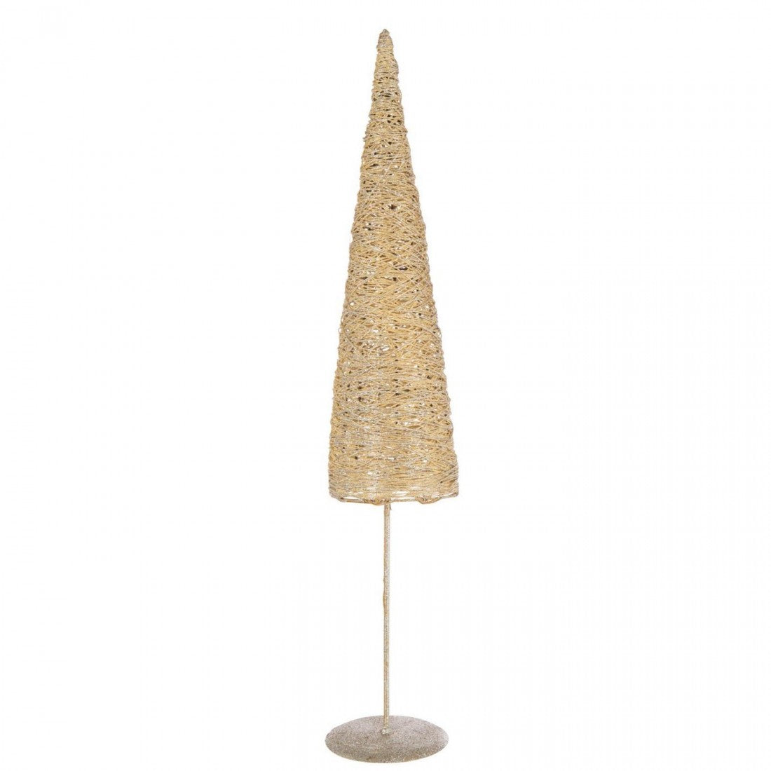 Árbol de Navidad Sobre Pieza Metal/Papel Color Dorado Set de 2 J-Line