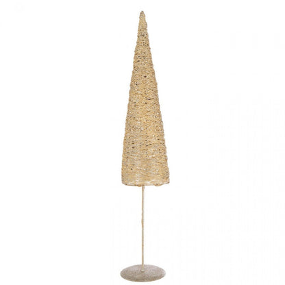 Árbol de Navidad Sobre Pieza Metal/Papel Color Dorado Set de 2 J-Line