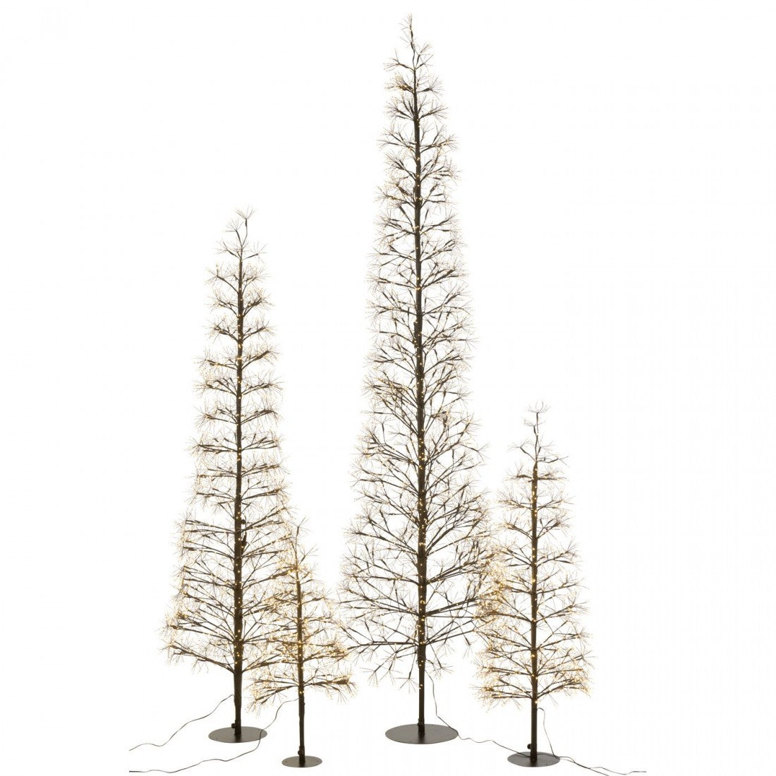 Árbol de Navidad Luces LED Blanco Cálido Hierro Negro Extra Grande H240cm J-Line