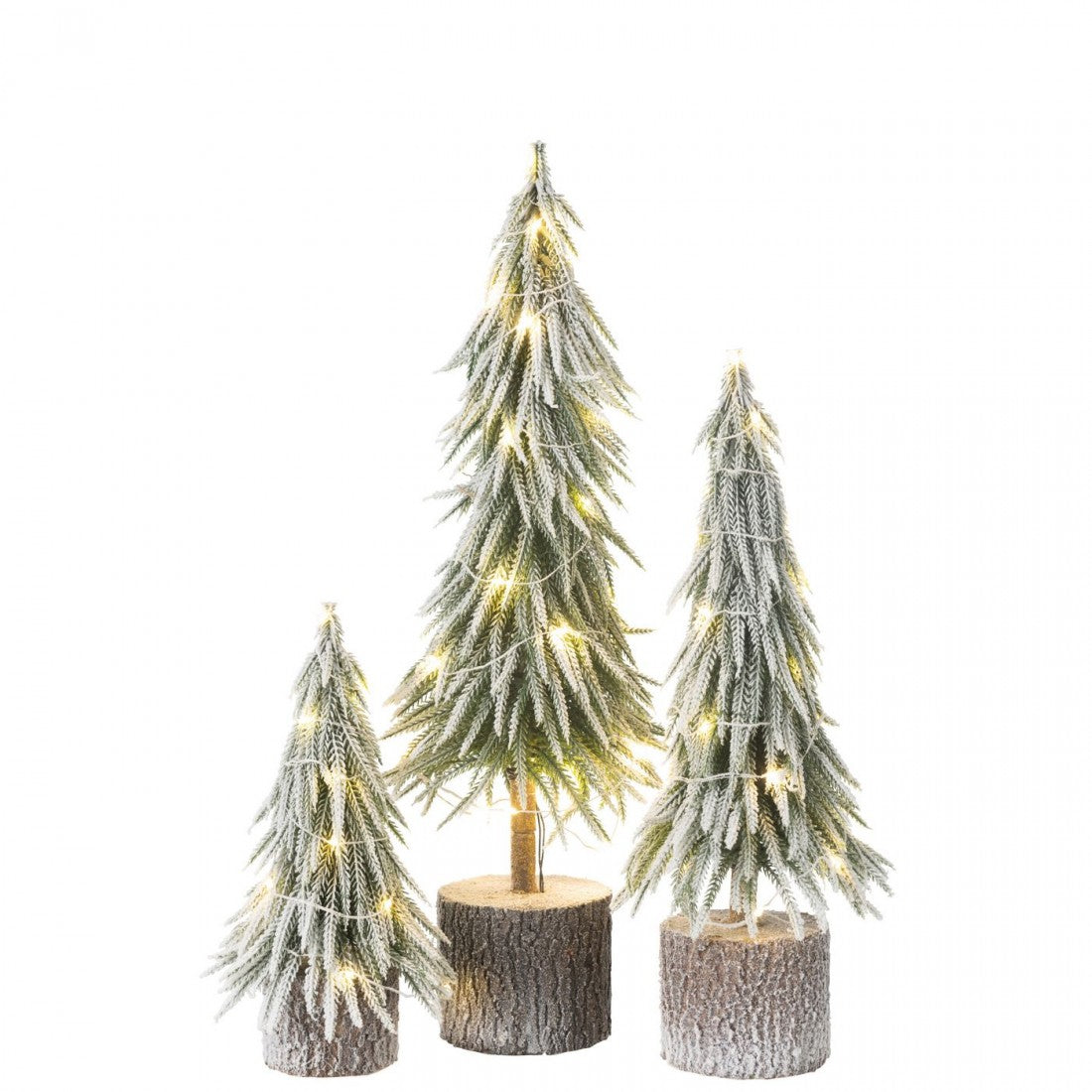 Árbol de Navidad A+Led Plástico Nieve Verde Pequeño H30cm J-Line