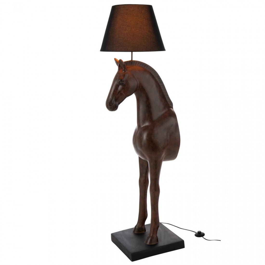 Lámpara de pie Cabeza de caballo Polirresina Marrón oscuro J-Line