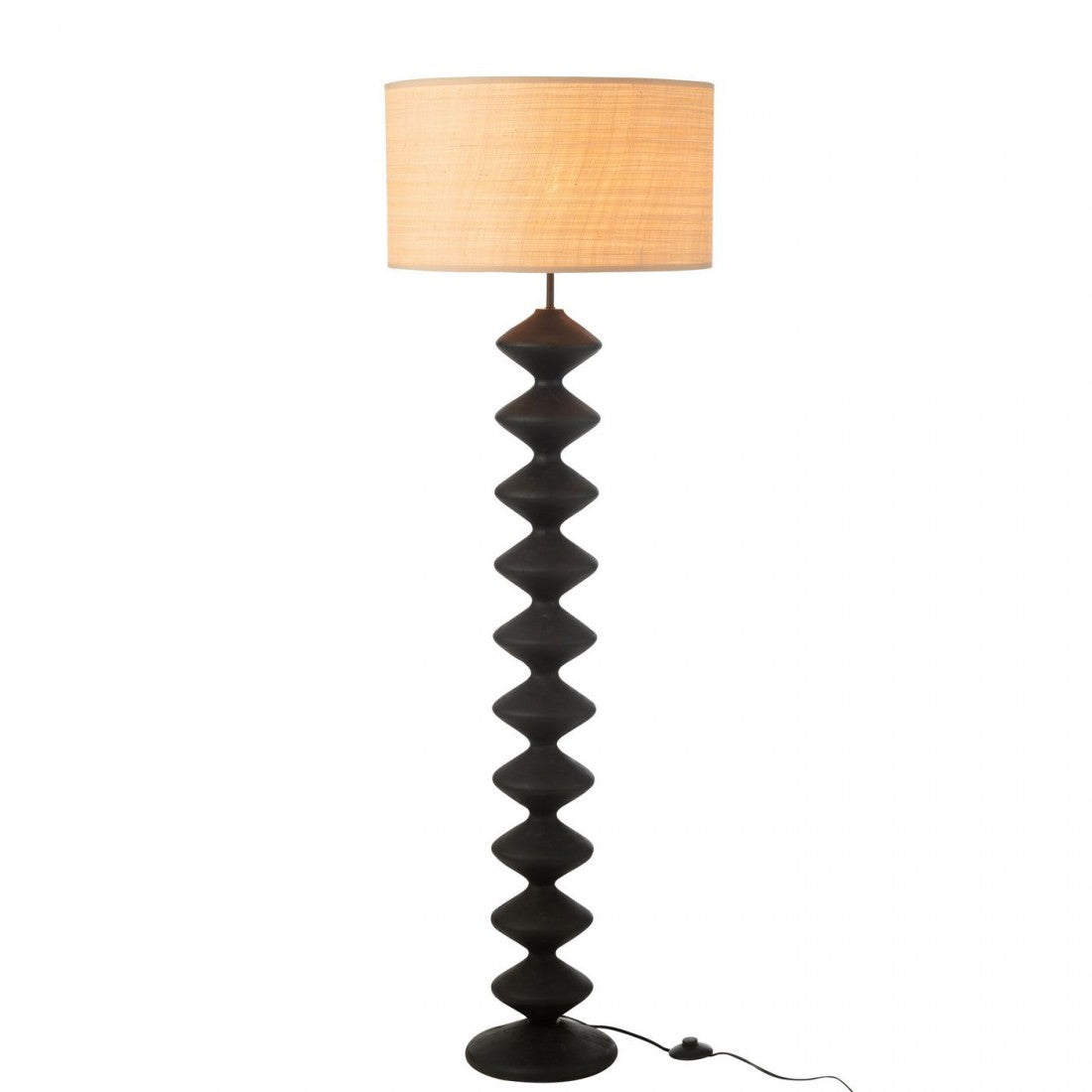 Lámpara de pie Rups Madera de álamo Negro/Natural H156cm J-Line