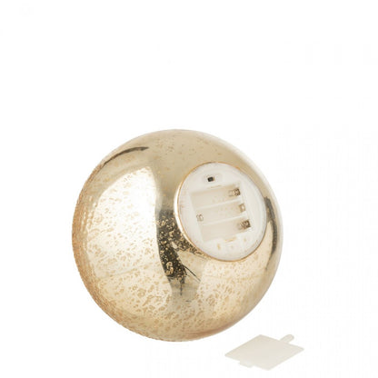 Esfera LED de vidrio craquelado color dorado, set de 2, J-Line