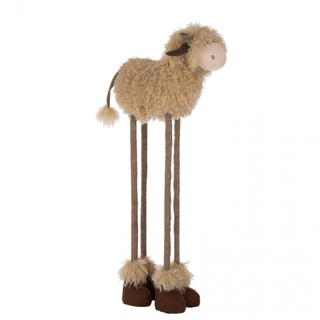 Vaca telescópica de poliéster marrón oscuro/beige, grande, J-Line