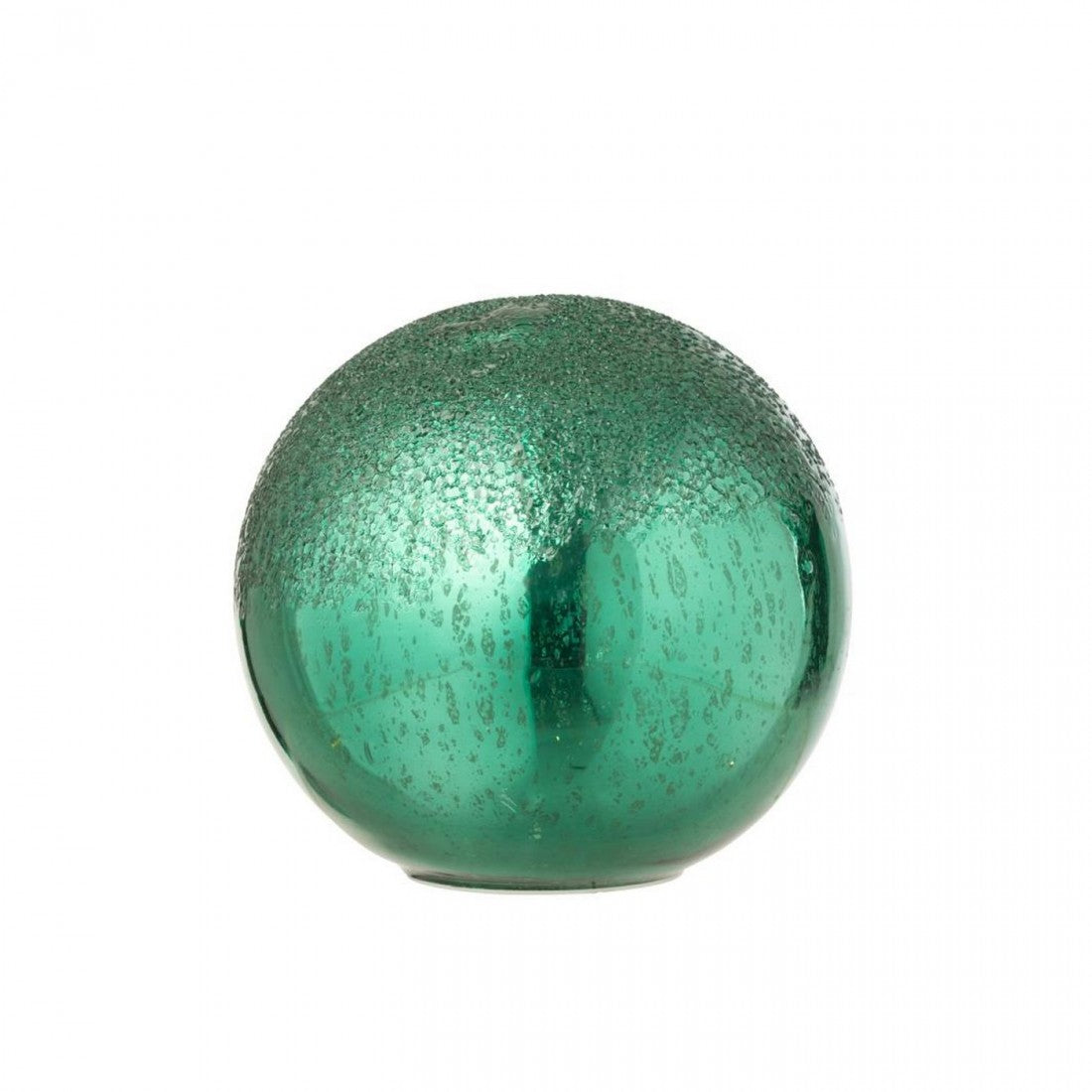 Bola LED de vidrio craquelado verde, set de 2, J-Line