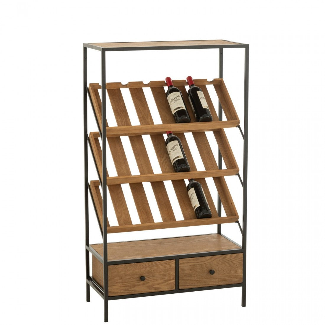 Armario para vinos de chapa natural/negro mediano J-Line