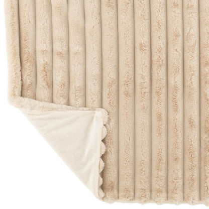 Manta Grande de Pana Poliéster Beige 180cmx130cm J-Line