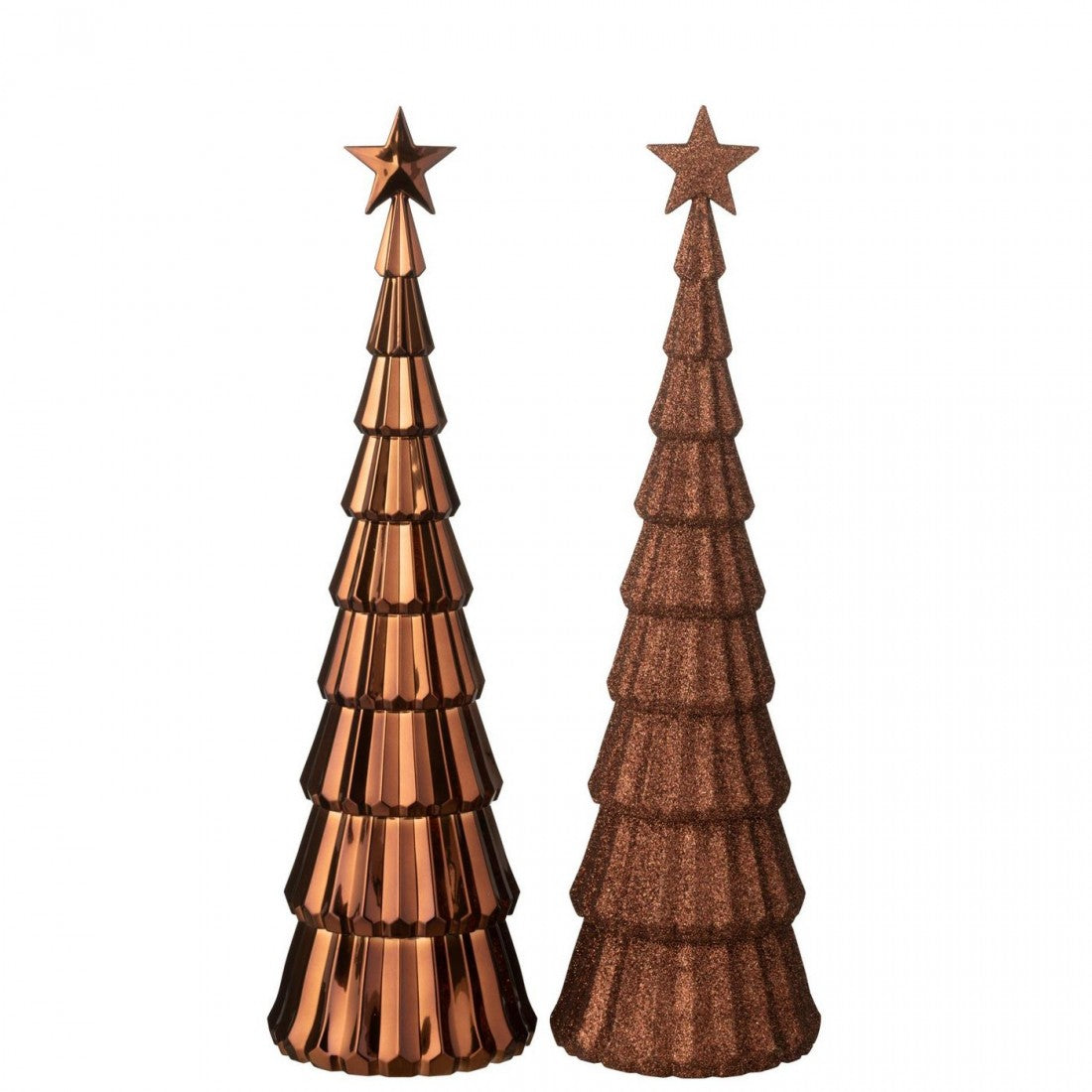 Árbol + Estrella de Plástico Marrón Oscuro Set de 2 J-Line