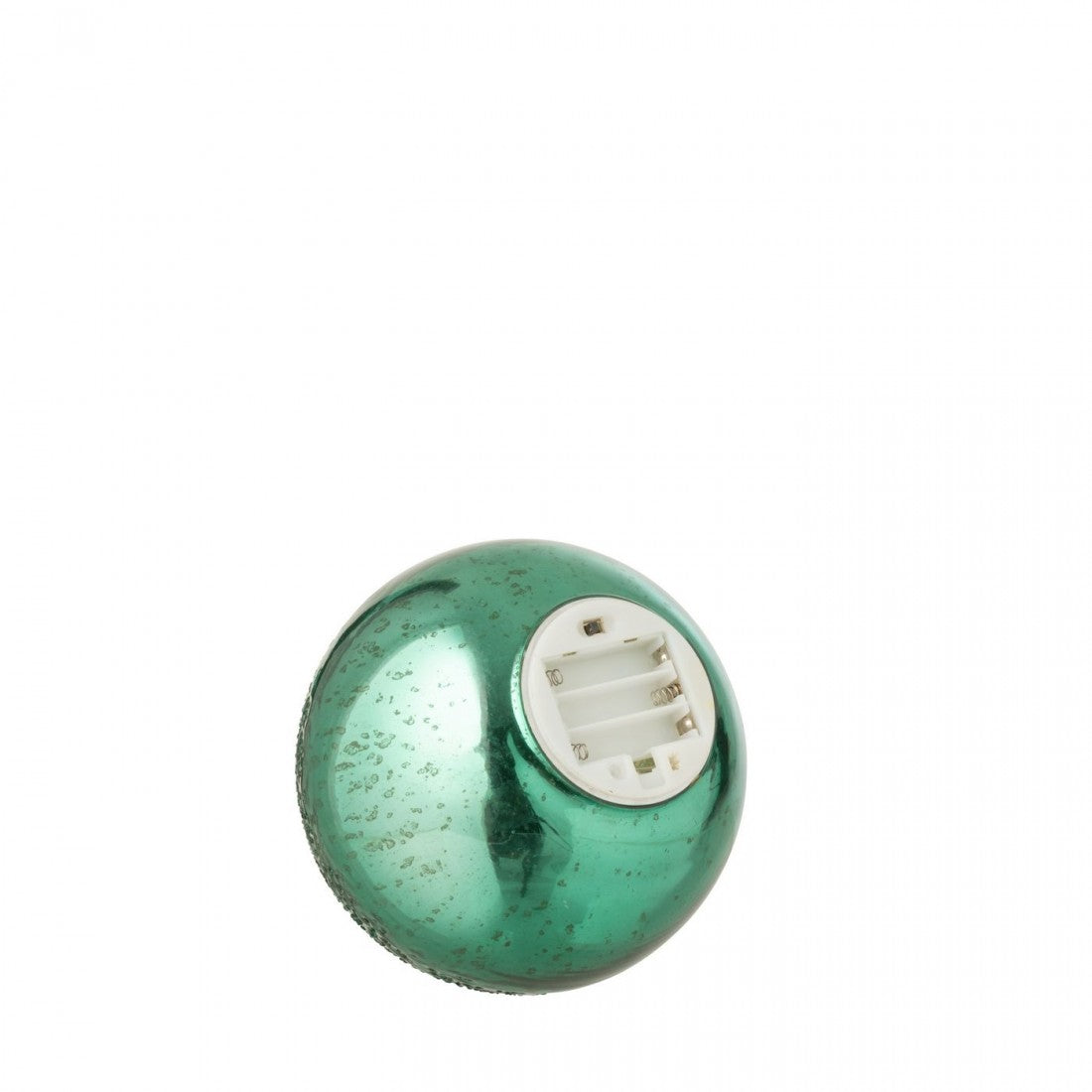 Bola LED de vidrio craquelado verde, set de 2, J-Line