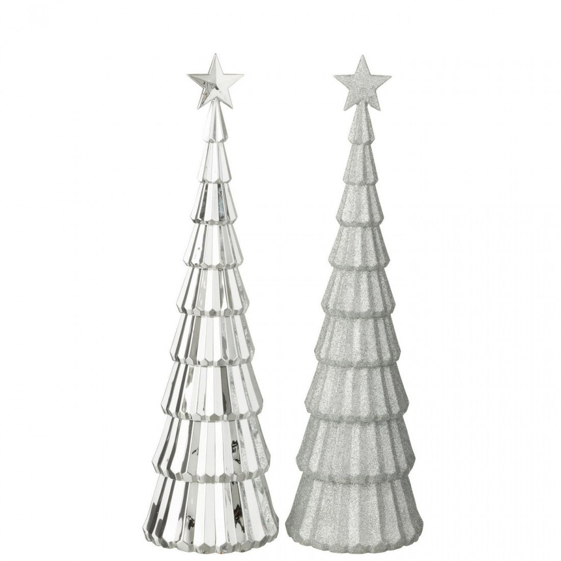 Árbol + Estrella de Plástico Color Plateado Set de 2 J-Line