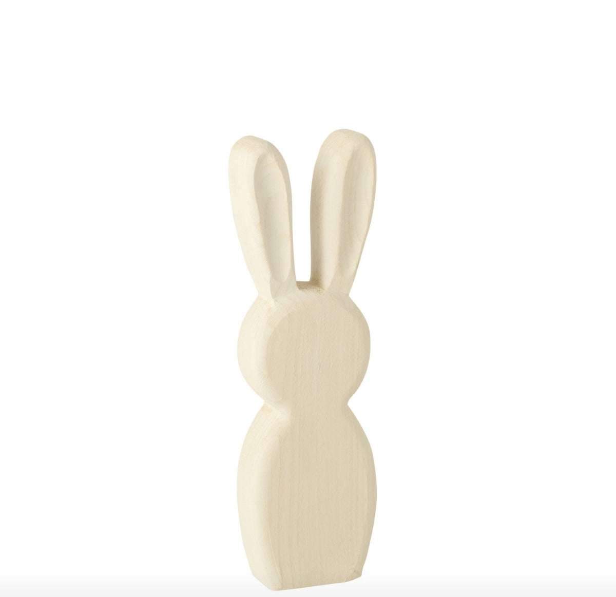Set de 2 conejos de pie en madera de paulownia blanca J-Line