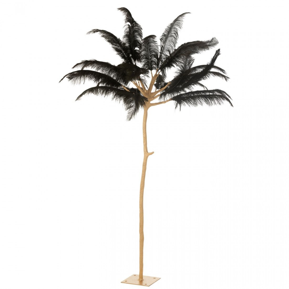 Lámpara de pie metálica dorada/negra grande J-Line