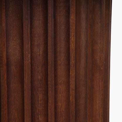 Mesa auxiliar Bullnose acanalada inversa marrón Ø55 cm Raw Materials