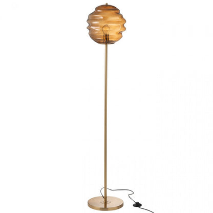 Lámpara de pie de cristal marrón, altura 156 cm, J-Line