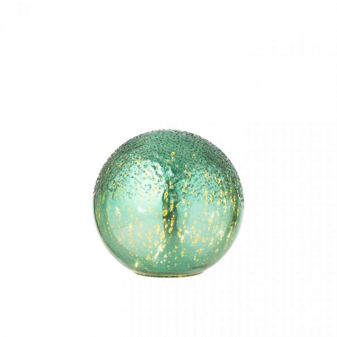 Bola LED de vidrio craquelado verde, set de 2, J-Line