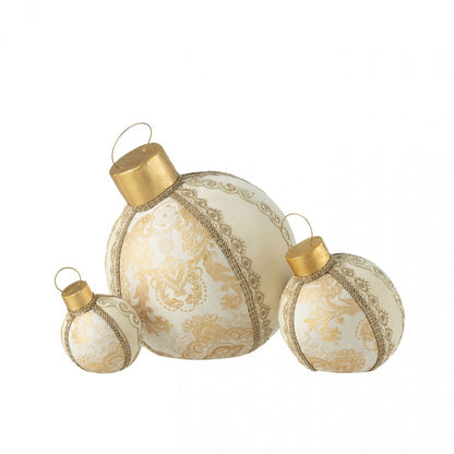 Esfera decorativa con patrón de espuma/textil dorado, grande, J-Line