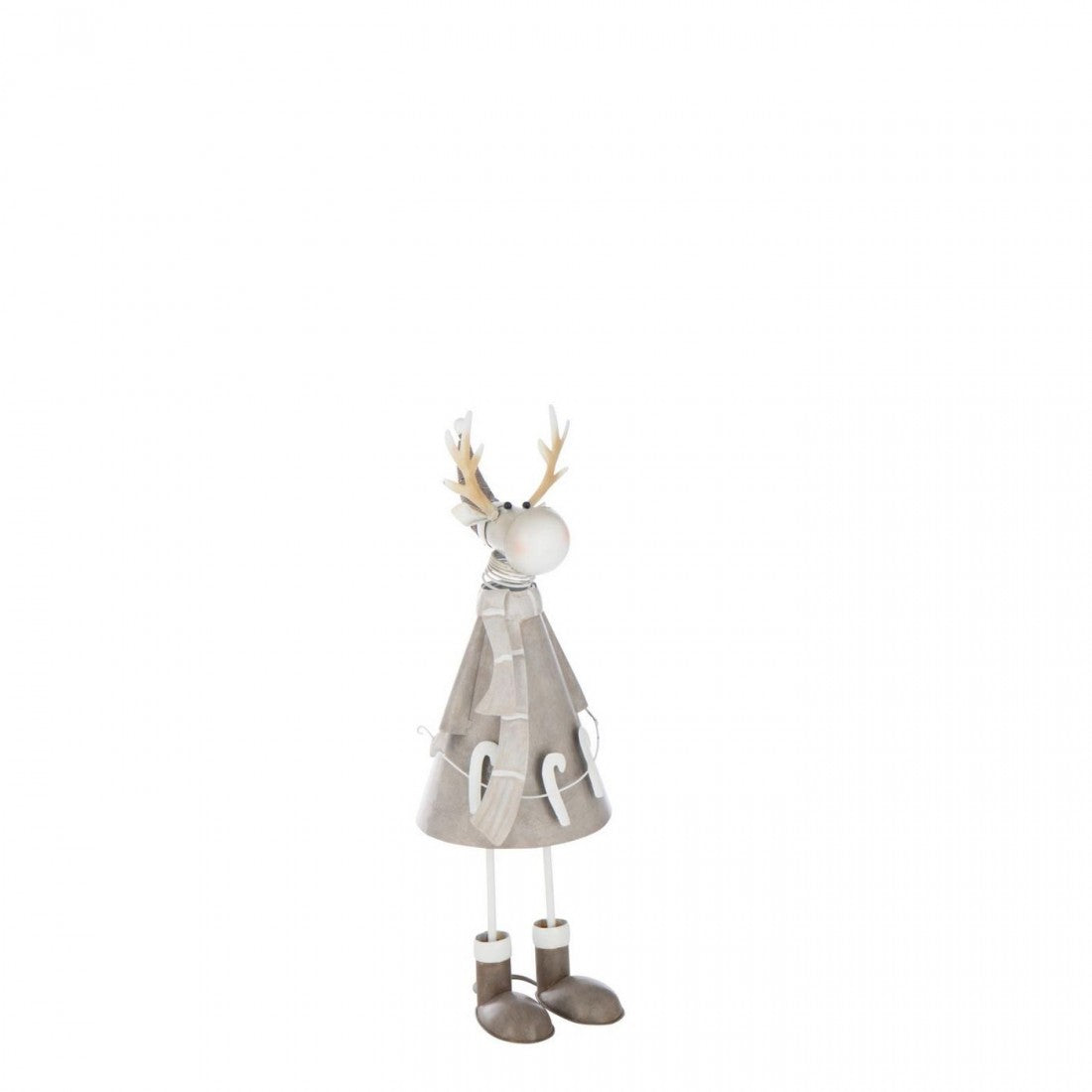 Set de 2 bastones de metal color beige/gris con renos J-Line