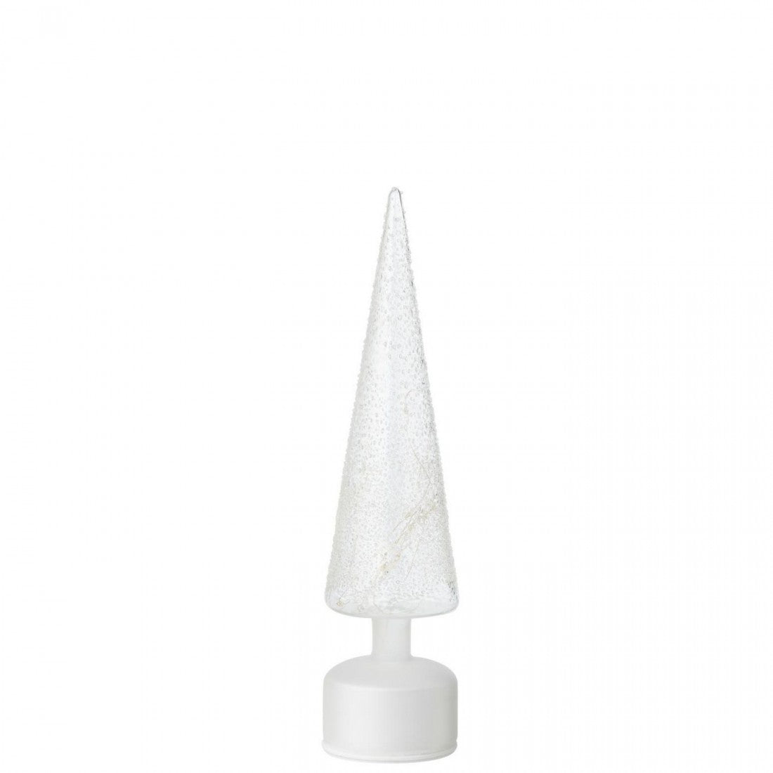 Lámpara LED de pie giratoria de cristal blanco/transparente, set de 2, J-Line