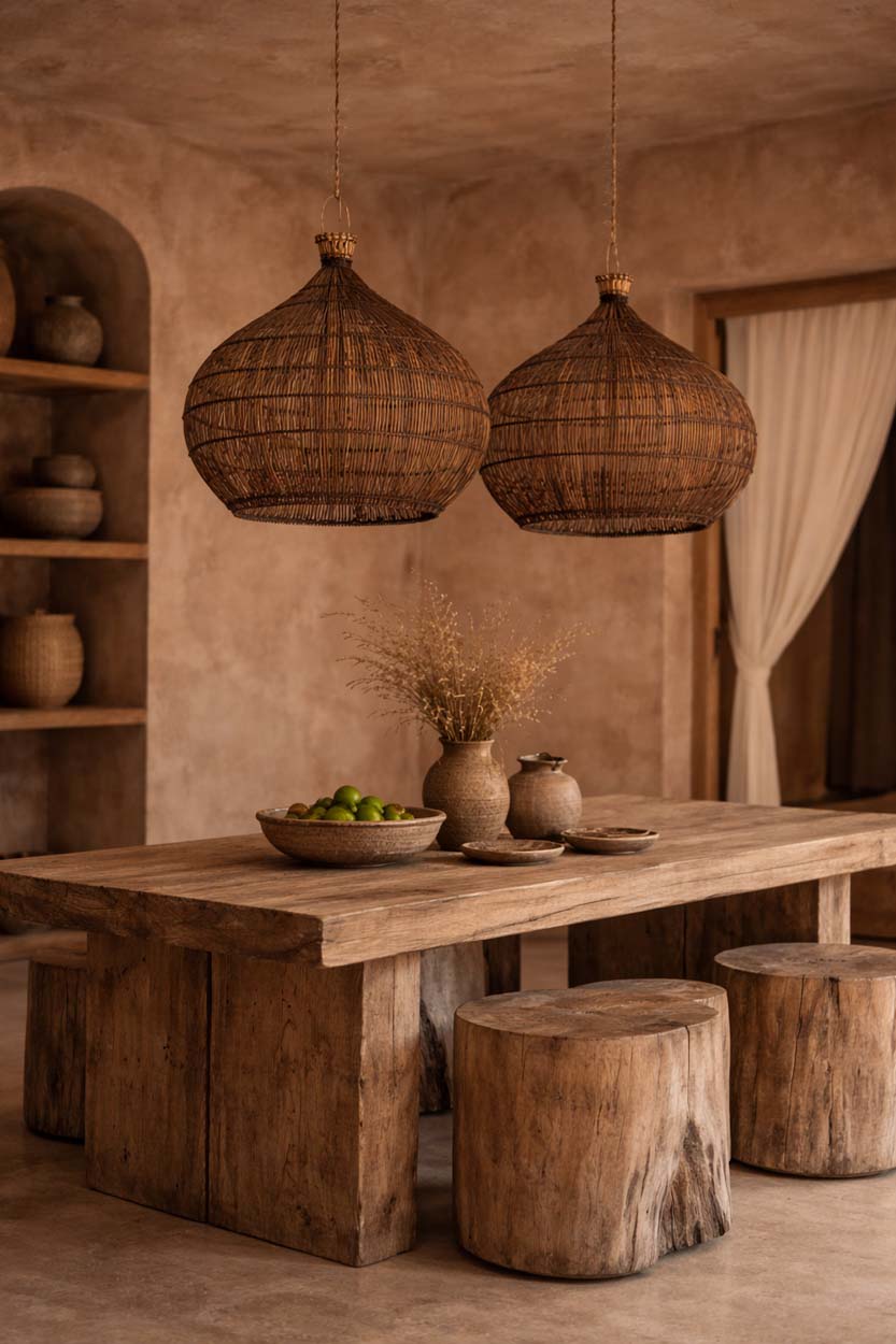 La lámpara colgante Desert Gourd Nogal Oscuro Mediana Bazar Bizar