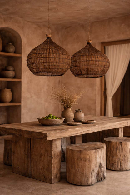 La lámpara colgante Desert Gourd Nogal Oscuro Mediana Bazar Bizar