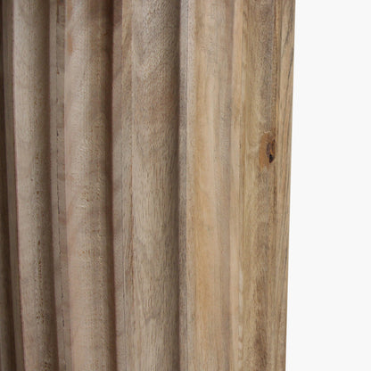 Mesa auxiliar Bullnose acanalada inversa natural Ø50 cm Raw Materials