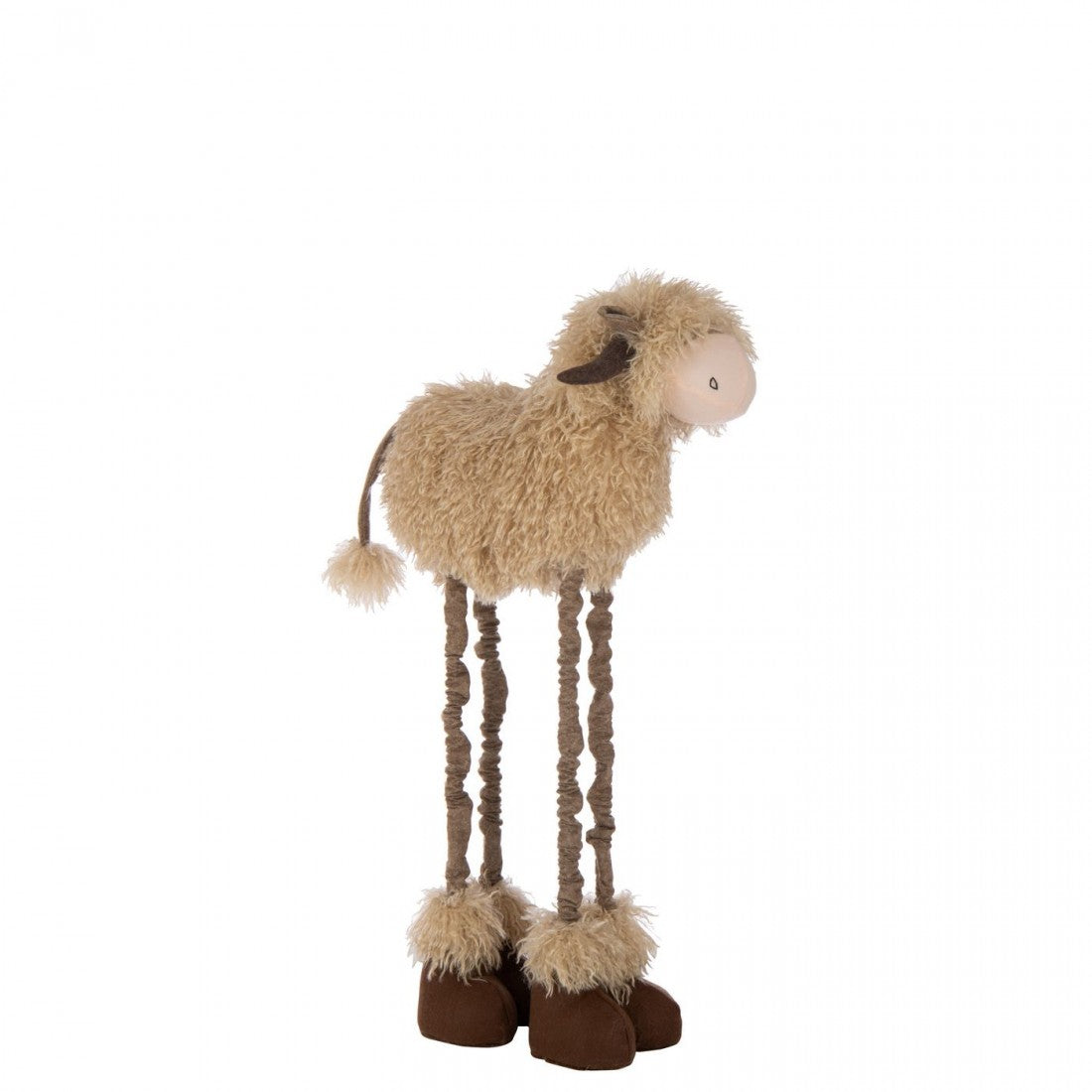 Vaca telescópica de poliéster marrón oscuro/beige, grande, J-Line