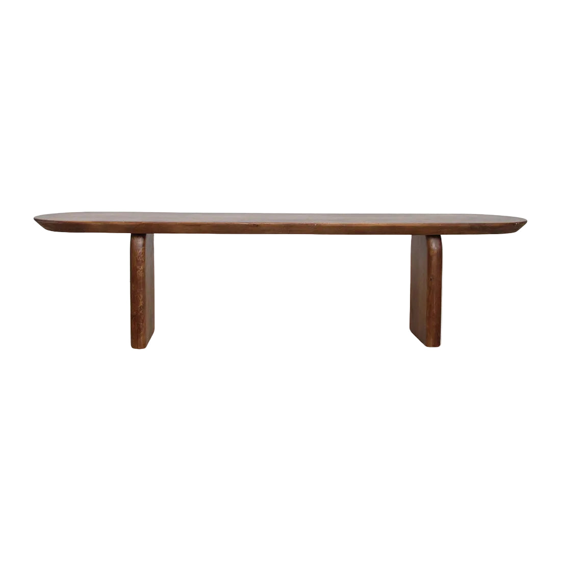Banco de comedor Bullnose Madera de Mango Marrón 200cm Raw Materials