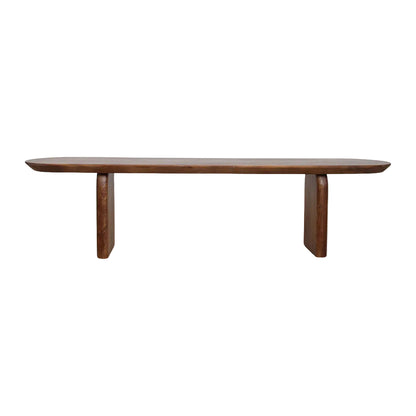 Banco de comedor Bullnose Madera de Mango Marrón 200cm Raw Materials