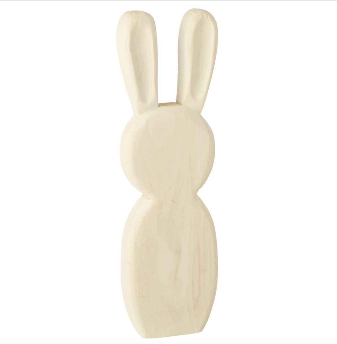 Set de 2 conejos de pie en madera de paulownia blanca J-Line
