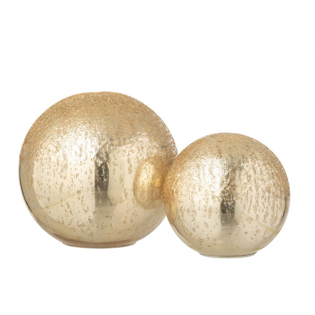 Esfera LED de vidrio craquelado color dorado, set de 2, J-Line