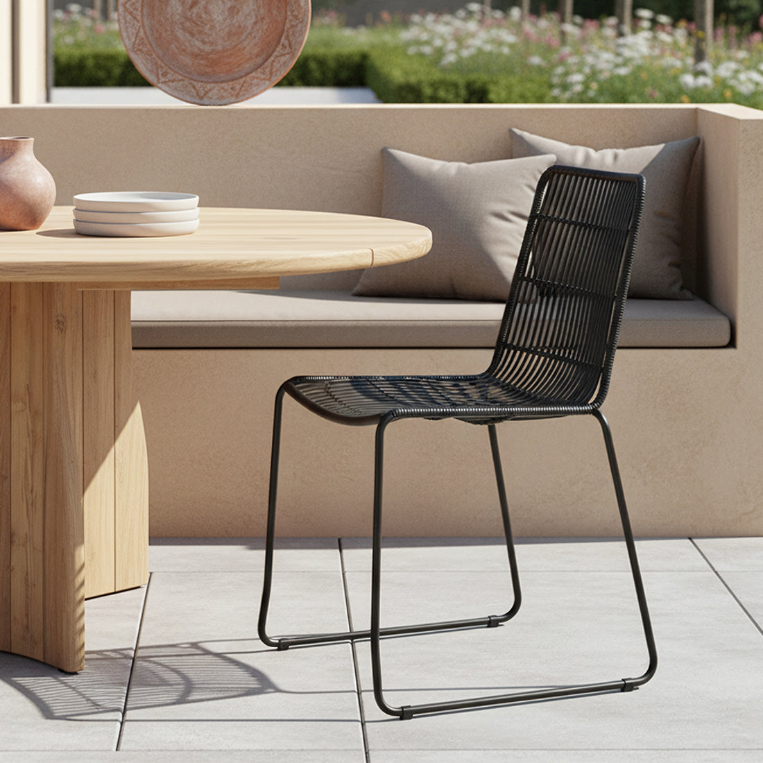 Silla de terraza Jane Negra Set de 2 Raw Materials