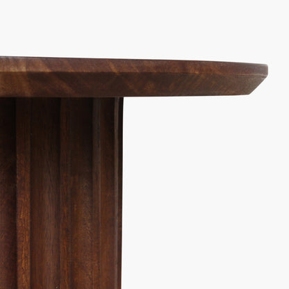 Mesa auxiliar Bullnose acanalada inversa marrón Ø55 cm Raw Materials