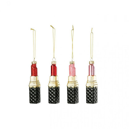 Colgante de labial de cristal rojo/rosa, set de 4, J-Line