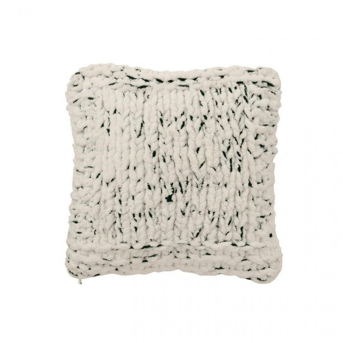 Cojín de punto de poliéster blanco/verde oscuro J-Line