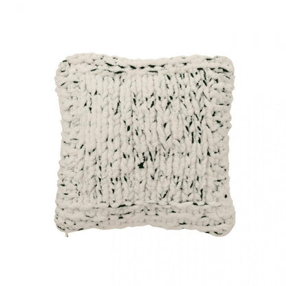 Cojín de punto de poliéster blanco/verde oscuro J-Line