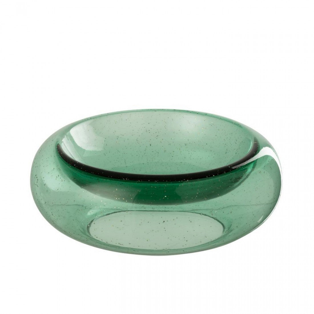 Plato decorativo Carol de vidrio verde esmeralda grande