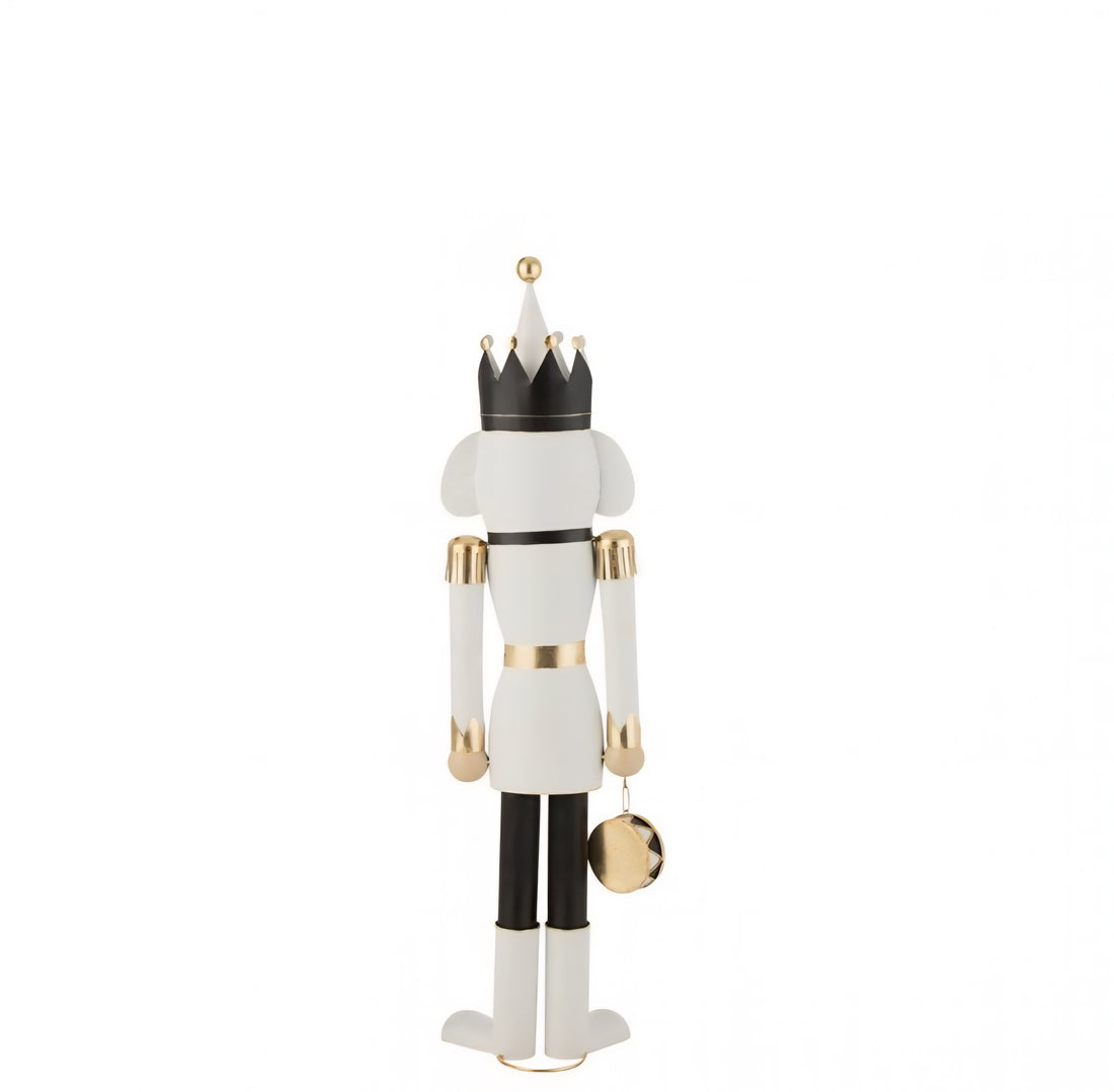 Cascanueces de hierro negro/blanco, mediano, H 106 cm, J-Line